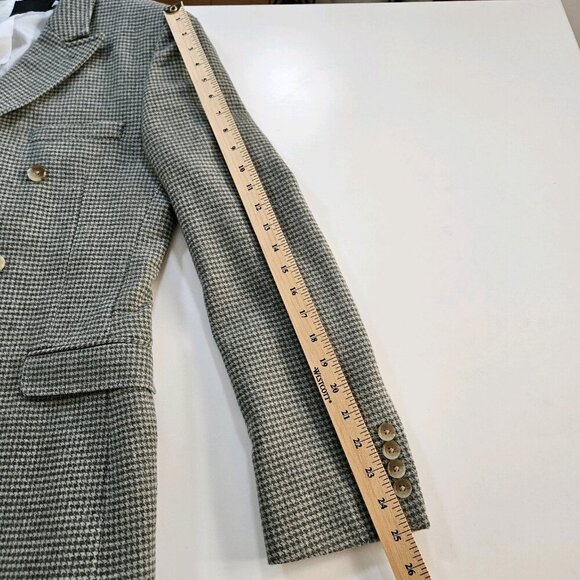 ASOS Suit Men Blazer US 40 Trousers 32x30/28 Houndstooth Wool Blend Lined Preppy - Picture 6 of 16